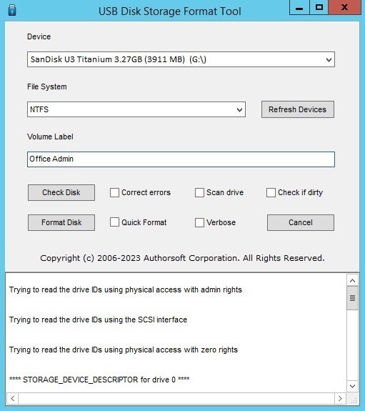 usb format tool windows 10 64 bit